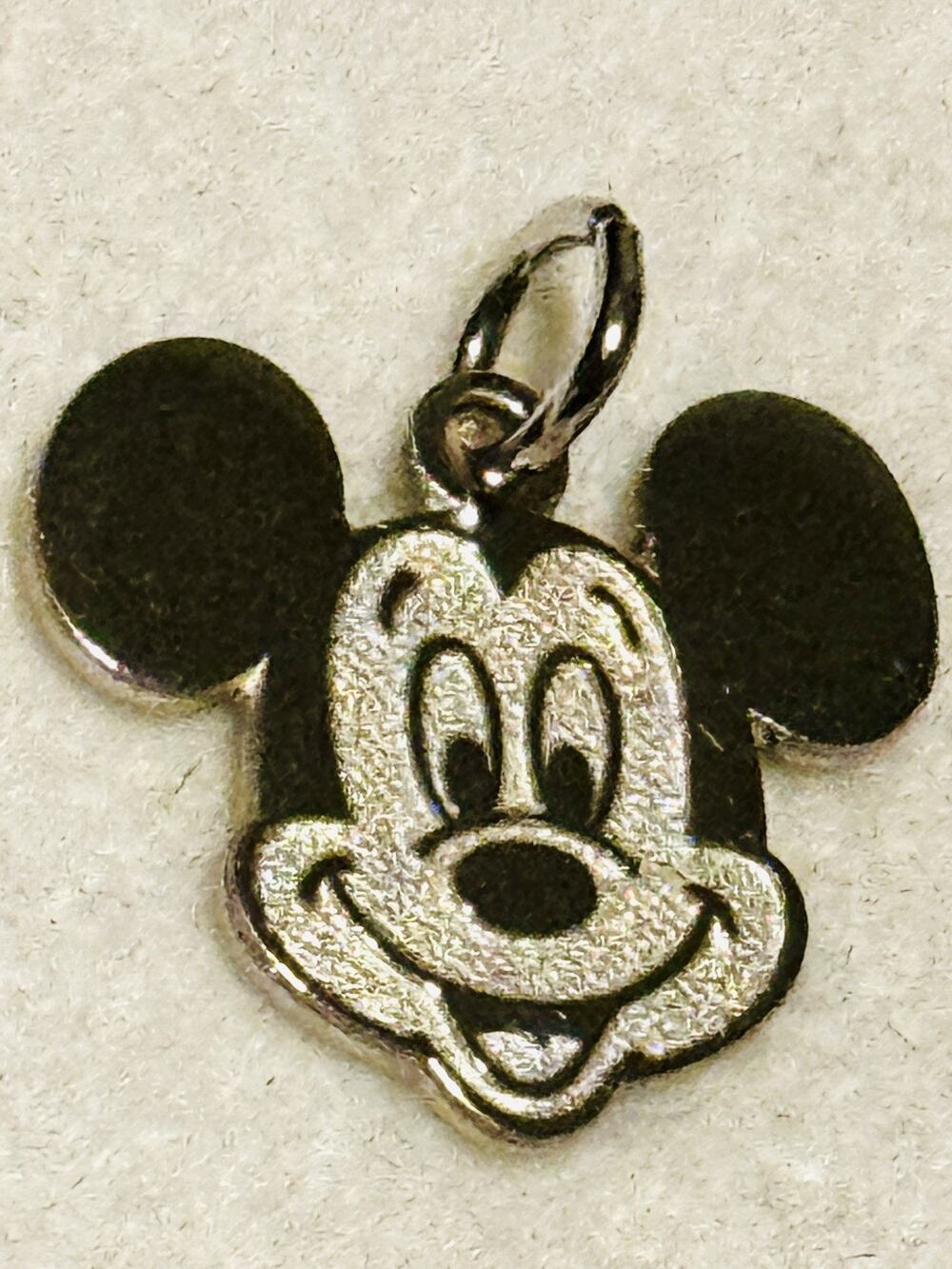 Vintage Disney Mickey Mouse Sterling Silver Charm Pendant Signed